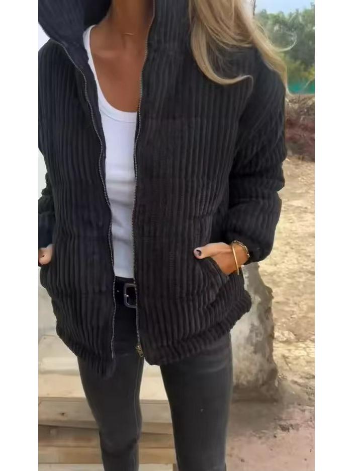 Women s Autumn/Winter Corduroy Stand-Up Collar Jacket with Long Sleeves & Pockets Small чорний
Women s Autumn/Winter Corduroy Stand-Up Collar Jacket with Long Sleeves & Pockets Small чорний