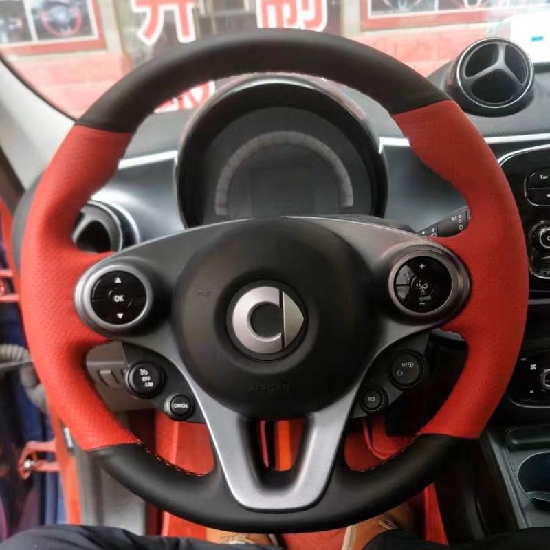 Черная кожаная накидка на руль автомобиля, сшитая вручную, для Mercedes Benz Smart Fortwo Forfour 2009- автозапчасти style 1
Черная кожаная накидка на руль автомобиля, сшитая вручную, для Mercedes Benz Smart Fortwo Forfour 2009- автозапчасти style 1