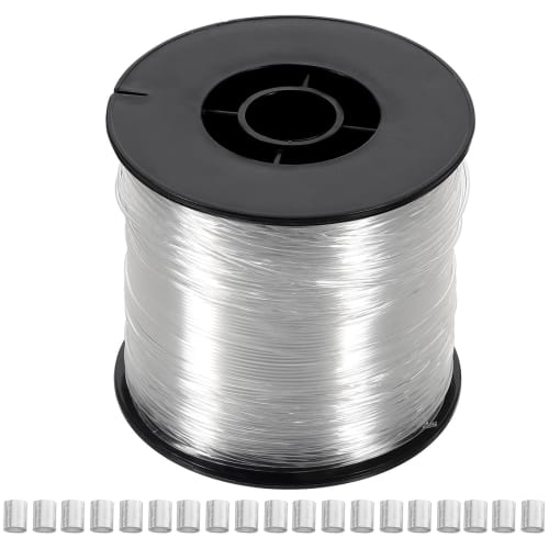 NUOLUX Fishing Line Nylon Transparent Hanging Wire, 200m, 0.80mm, with 60 Crimps, Heavy-Duty Nylon Thread, Invisible, for Hanging Pictures and Frames
NUOLUX Fishing Line Nylon Transparent Hanging Wire, 200m, 0.80mm, with 60 Crimps, Heavy-Duty Nylon Thread, Invisible, for Hanging Pictures and Frames