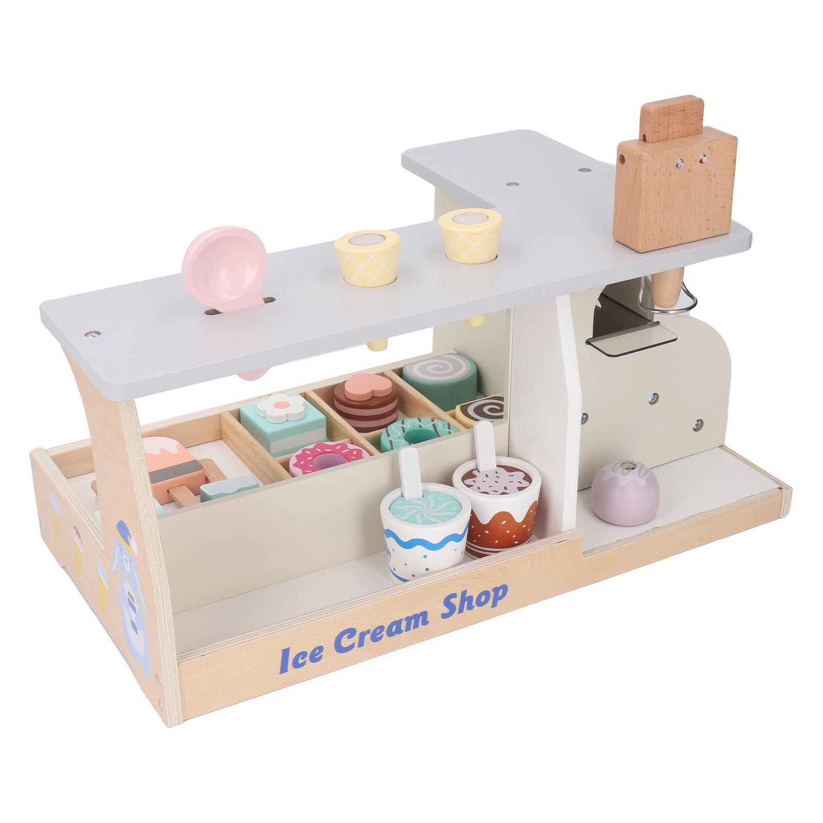 Ice Cream Counter Playset High Simulation Wooden Ice Cream Counter Pretend Play Toy for Kids
Ice Cream Counter Playset High Simulation Wooden Ice Cream Counter Pretend Play Toy for Kids