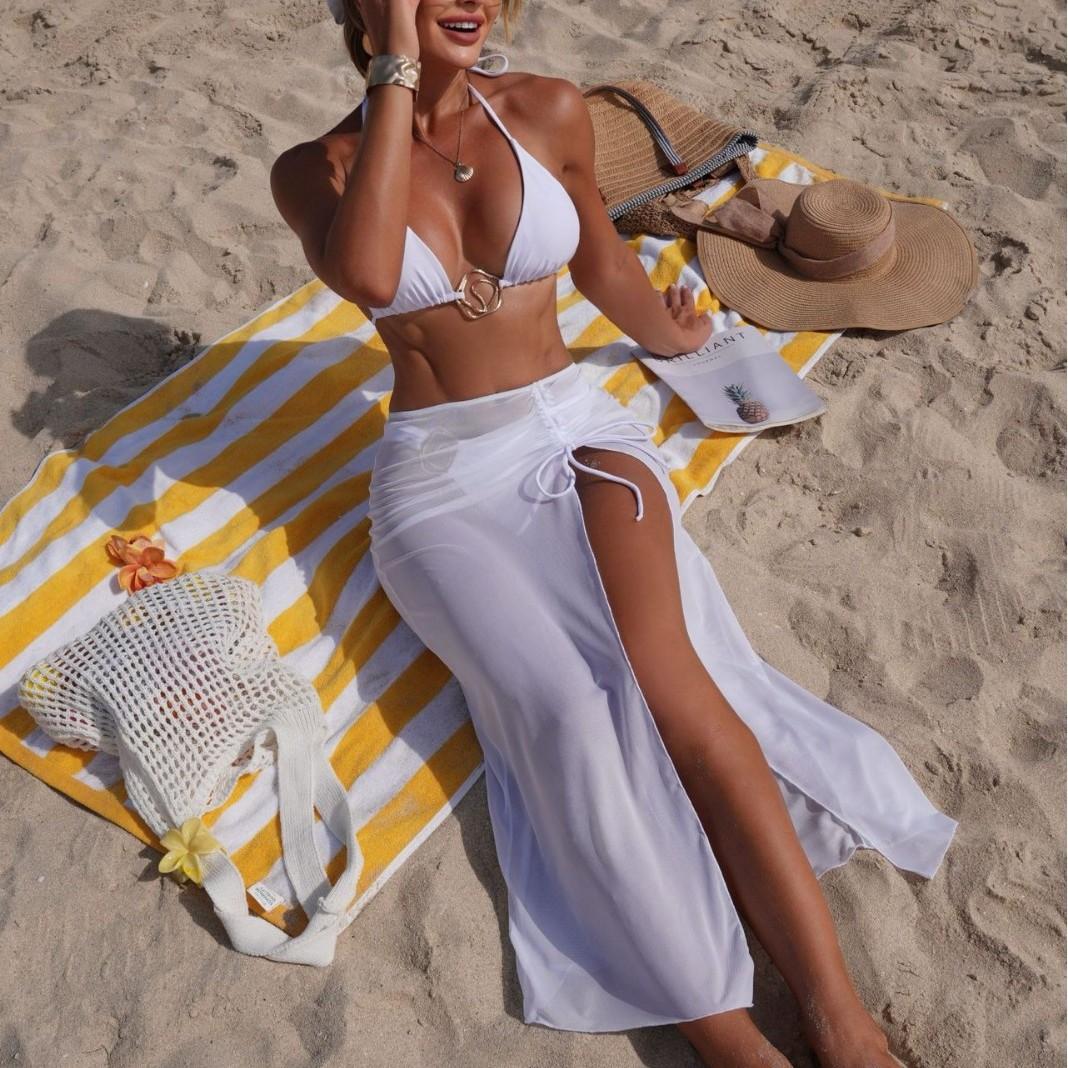 2026 European and American Solid Color Beach Sunscreen Mesh Skirt Fashionable and Sexy Three-piece Bikini Split Swimsuit S
2026 European and American Solid Color Beach Sunscreen Mesh Skirt Fashionable and Sexy Three-piece Bikini Split Swimsuit S