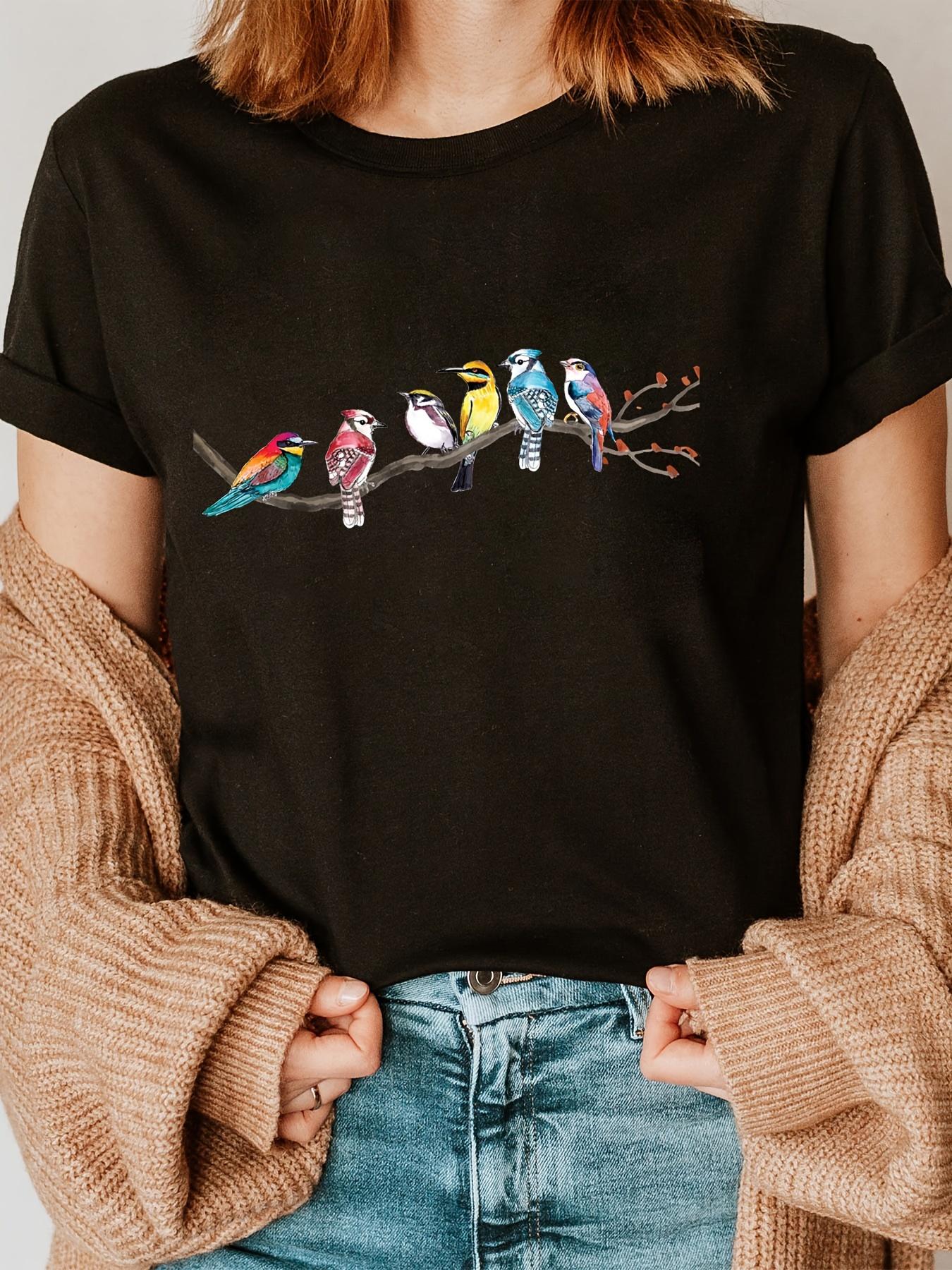 Fashion Summer Women Top Vibrant Birds Print Crew Neck Short Sleeve Casual TShirt for Women Perfect for Summer Women Clothing 4XL
Fashion Summer Women Top Vibrant Birds Print Crew Neck Short Sleeve Casual TShirt for Women Perfect for Summer Women Clothing 4XL