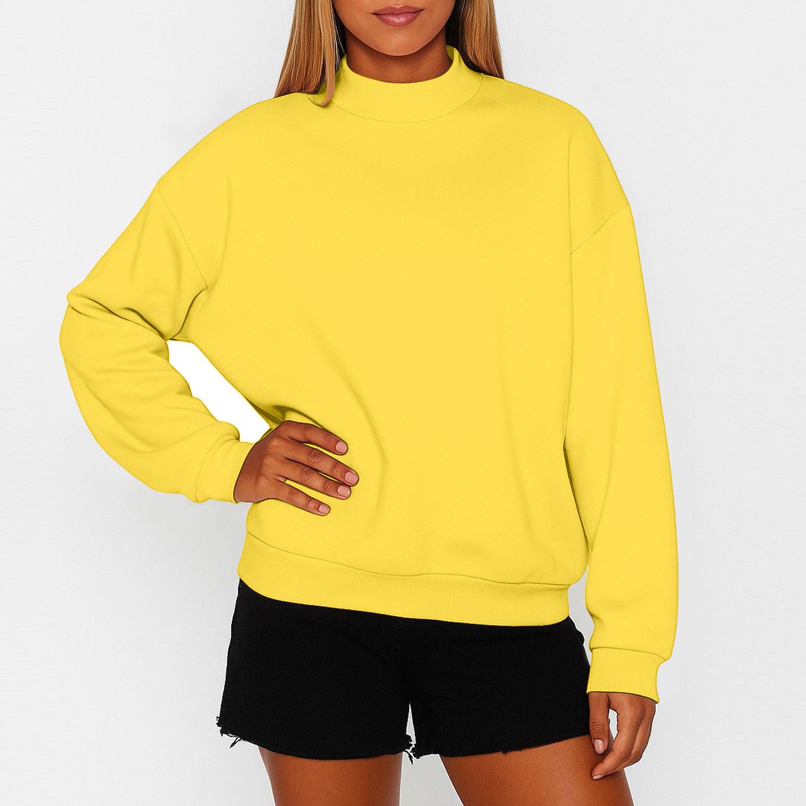 Women s Color Sweatshirt With A Small High Neck And Loose Fit XL жовтий
Women s Color Sweatshirt With A Small High Neck And Loose Fit XL жовтий