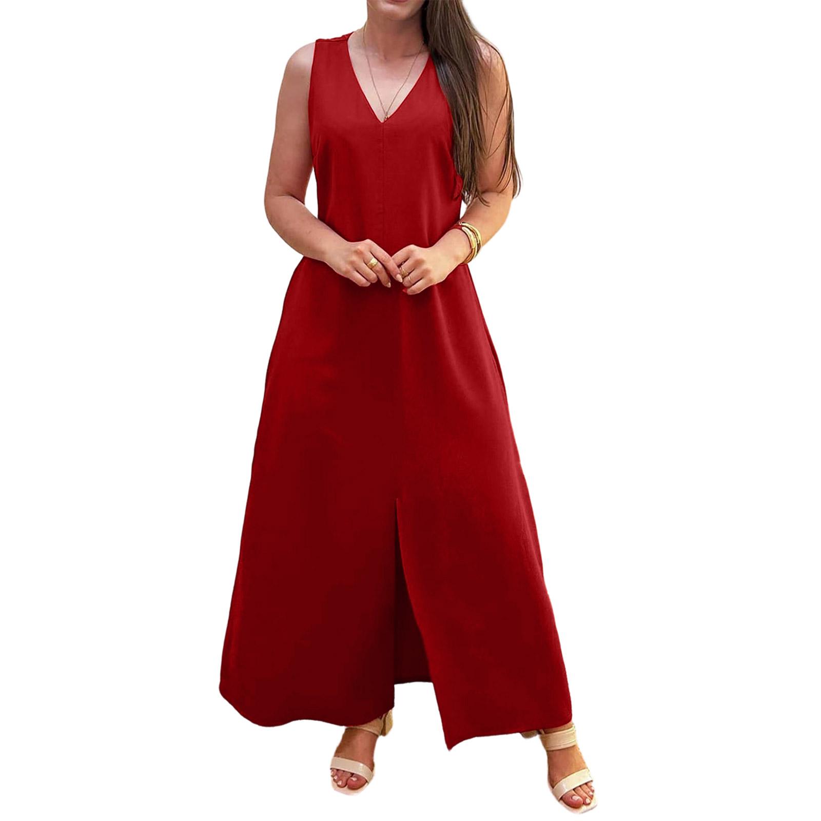 Women s V-neck Sleeveless Casual Loose Cotton Linen Slit Dress XXXL красный
Women s V-neck Sleeveless Casual Loose Cotton Linen Slit Dress XXXL красный
