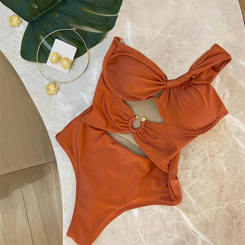 2026 One-Shoulder Swimsuit with Steel Support and Metal Buckle - Solid Color Vacation Style Medium чорний
2026 One-Shoulder Swimsuit with Steel Support and Metal Buckle - Solid Color Vacation Style Medium чорний