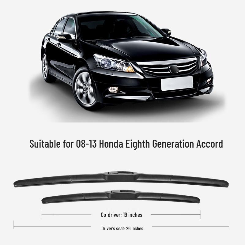 Compatible Frameless Wiper Blade for Honda Accord Gen 8 (2011-2013) Honda Accord 8th Gen / 2008-2013
Compatible Frameless Wiper Blade for Honda Accord Gen 8 (2011-2013) Honda Accord 8th Gen / 2008-2013