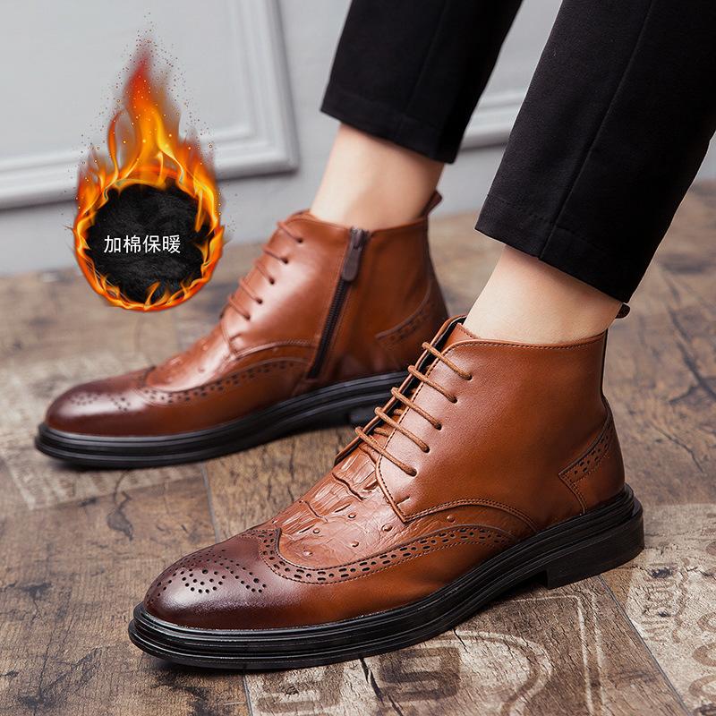 Autumn and winter Martin boots men s cowhide Chelsea boots Brock flower high-top leather shoes men s British velvet leather boots men s 38
Autumn and winter Martin boots men s cowhide Chelsea boots Brock flower high-top leather shoes men s British velvet leather boots men s 38