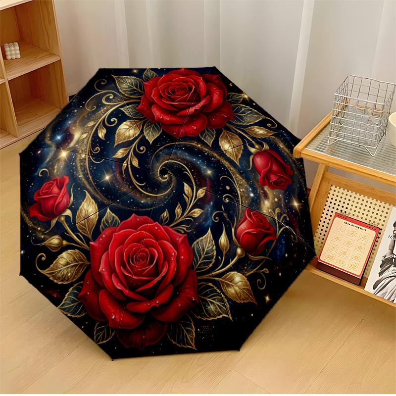 Red Roses in Circular Frame Theme Automatic Umbrella Compact 8-Rib Design Sturdy Construction Durable Umbrella Stylish Accessory
Red Roses in Circular Frame Theme Automatic Umbrella Compact 8-Rib Design Sturdy Construction Durable Umbrella Stylish Accessory