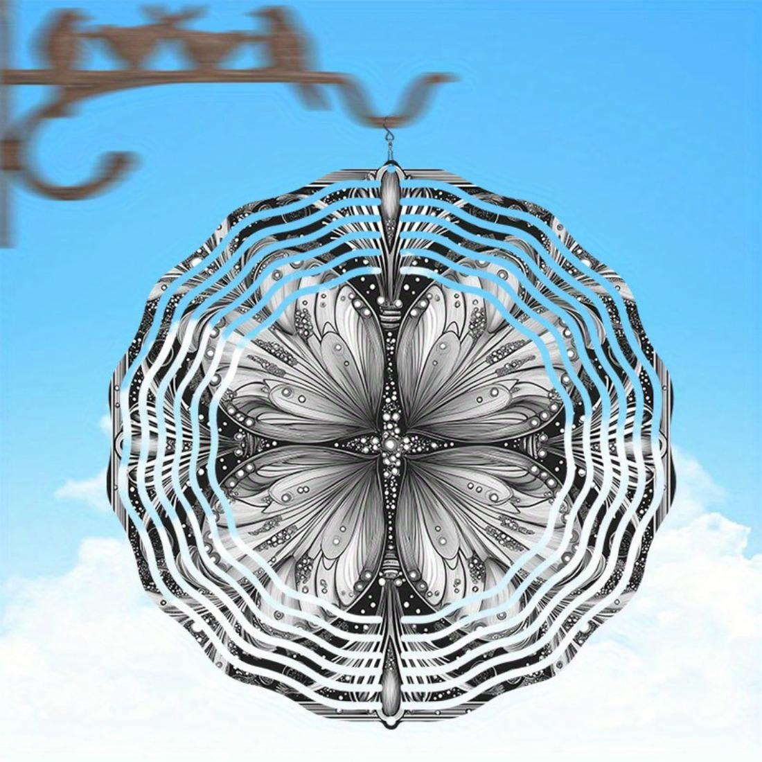 1pc Black and White Hand-Painted Mandala Rotating Wind Chime - Intricate Metal Design for All-Season Garden
1pc Black and White Hand-Painted Mandala Rotating Wind Chime - Intricate Metal Design for All-Season Garden