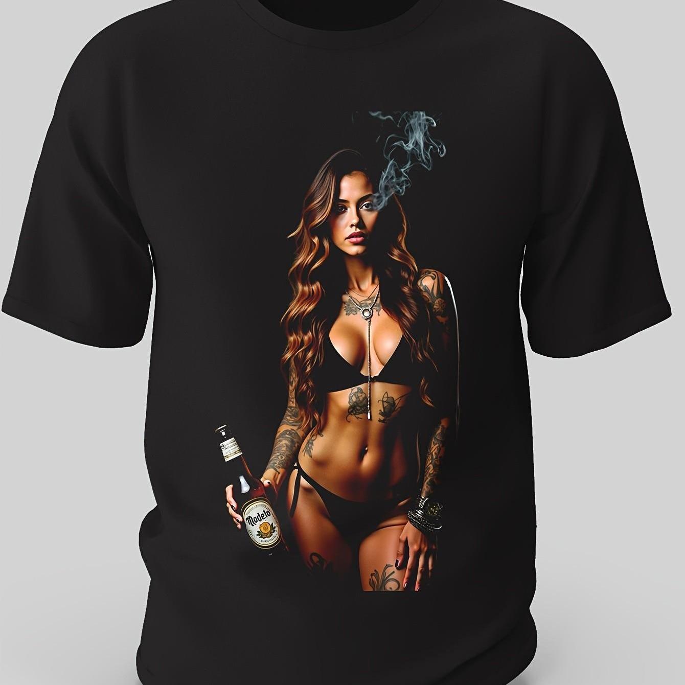 80s and 90s Style Tattoo Girl with Beer Bottle Pattern Tshirt for Mens Summer New Style Suitable for Both Men and Women 4XL
80s and 90s Style Tattoo Girl with Beer Bottle Pattern Tshirt for Mens Summer New Style Suitable for Both Men and Women 4XL