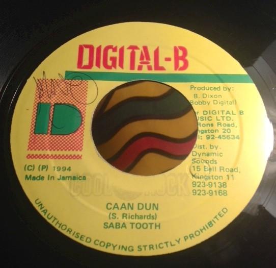 7inch Record SABA TOOTH - Caan Dun NONE Digital-B 1994 Jamaica Reggae, Ska & Dub Used
7inch Record SABA TOOTH - Caan Dun NONE Digital-B 1994 Jamaica Reggae, Ska & Dub Used