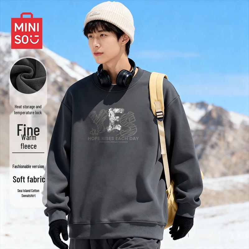 MINISO Men s Fleece-Lined Round Neck Pullover Sweatshirt 3XL
MINISO Men s Fleece-Lined Round Neck Pullover Sweatshirt 3XL