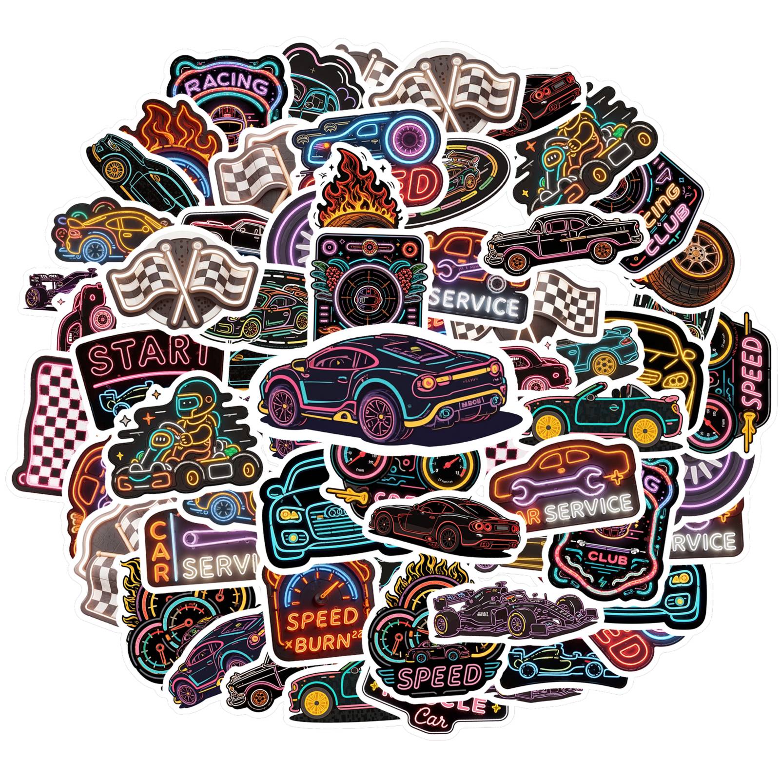35pcs-50pcs Cartoon Racing Cars Stickers Futuristic Speed Neon Graffiti Racing Car Stickers For Guitar Laptop Helmet Skateboard
35pcs-50pcs Cartoon Racing Cars Stickers Futuristic Speed Neon Graffiti Racing Car Stickers For Guitar Laptop Helmet Skateboard