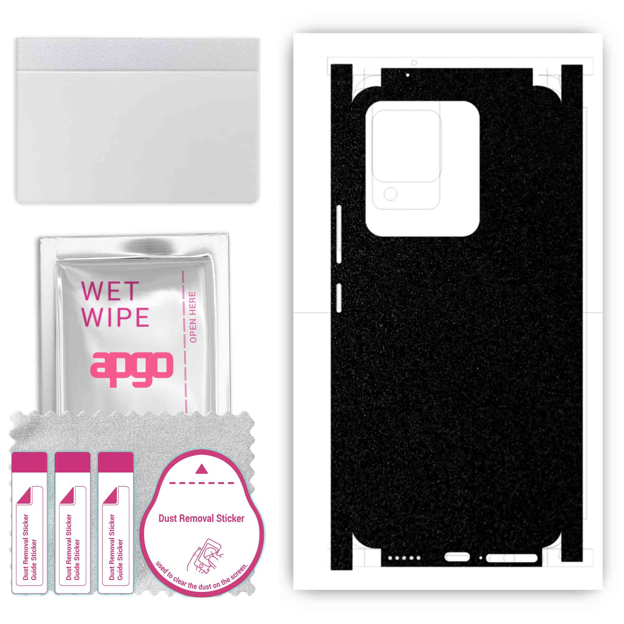 apgo Protective Skin Sticker for the back+sides compatible with Vivo V25e, Full Wrap Film, Foil, Vinyl - Pattern Matte Black
apgo Protective Skin Sticker for the back+sides compatible with Vivo V25e, Full Wrap Film, Foil, Vinyl - Pattern Matte Black