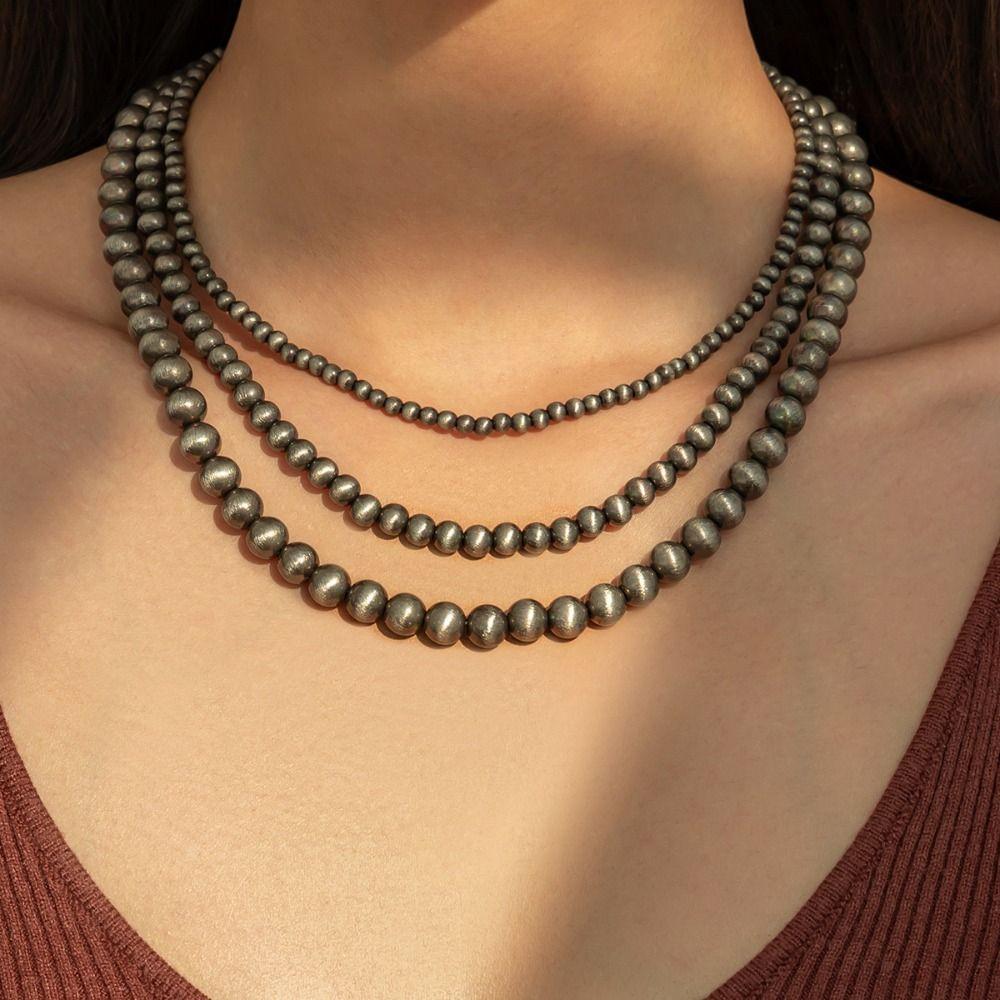 Cowboy Style Retro Necklace Stainless Steel Beaded Necklace Fashion Western Country Necklace Women 10MM
Cowboy Style Retro Necklace Stainless Steel Beaded Necklace Fashion Western Country Necklace Women 10MM