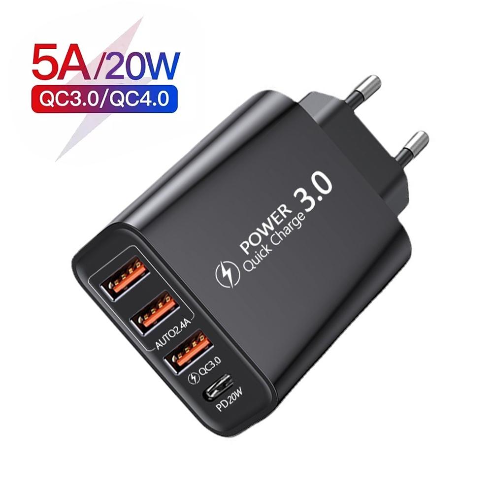 20W PD 4 Ports USB 5V4A Charge Power Adapter Mobile Phone Charger QC3.0 Charging EU/US Plug Outlet Travel Charger 110V 220V EU білий
20W PD 4 Ports USB 5V4A Charge Power Adapter Mobile Phone Charger QC3.0 Charging EU/US Plug Outlet Travel Charger 110V 220V EU білий