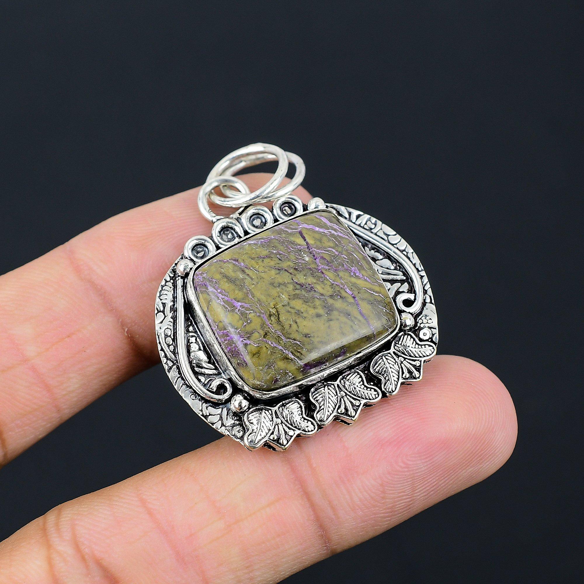 Daughters Day Sale Sterling Silver Purpurite Stone Art Deco Boho Pendant Jewelry
Daughters Day Sale Sterling Silver Purpurite Stone Art Deco Boho Pendant Jewelry