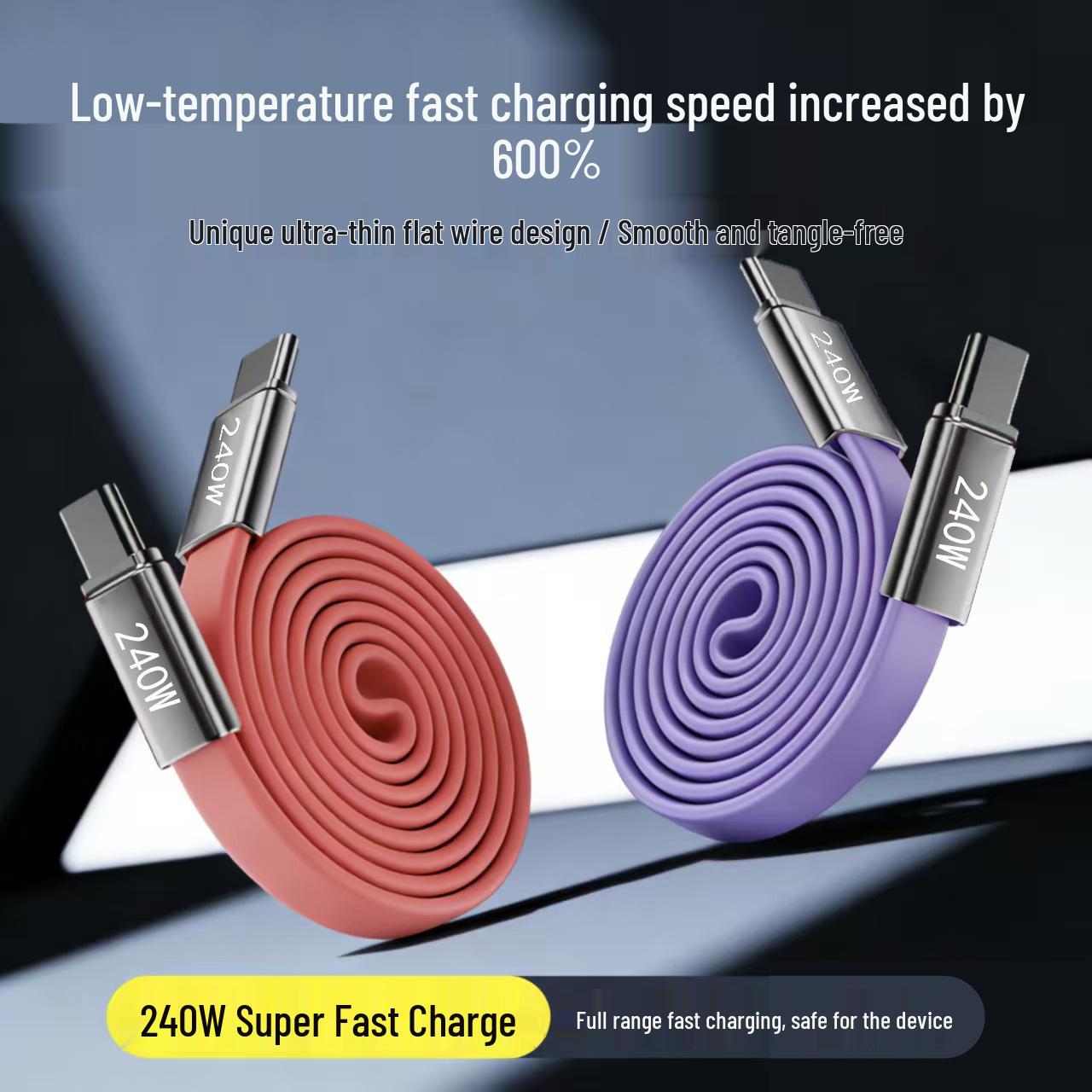 240W Pure Copper Silicone Type-C Data Cable - Fast Charging for Apple, Huawei, Xiaomi 1.5m 240W рожевий червоний колір
240W Pure Copper Silicone Type-C Data Cable - Fast Charging for Apple, Huawei, Xiaomi 1.5m 240W рожевий червоний колір