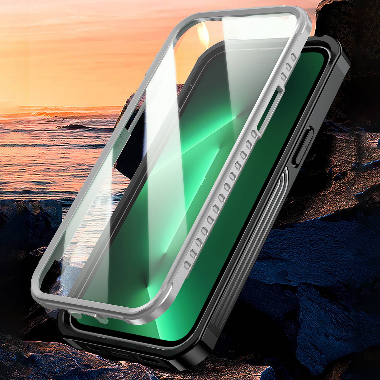 For iPhone 14 Plus Anti-drop Phone Case Full Coverage Hard PC+Soft TPU Hybrid Cover with Explosion-proof Tempered Glass Screen Protector A
For iPhone 14 Plus Anti-drop Phone Case Full Coverage Hard PC+Soft TPU Hybrid Cover with Explosion-proof Tempered Glass Screen Protector A