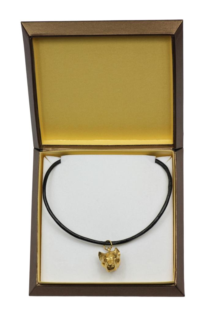American Staffordshire Terrier, Amstaff - Dog necklace in gift box, gold-plated pendant for dog fan, striking jewellery by Art-Dog
American Staffordshire Terrier, Amstaff - Dog necklace in gift box, gold-plated pendant for dog fan, striking jewellery by Art-Dog