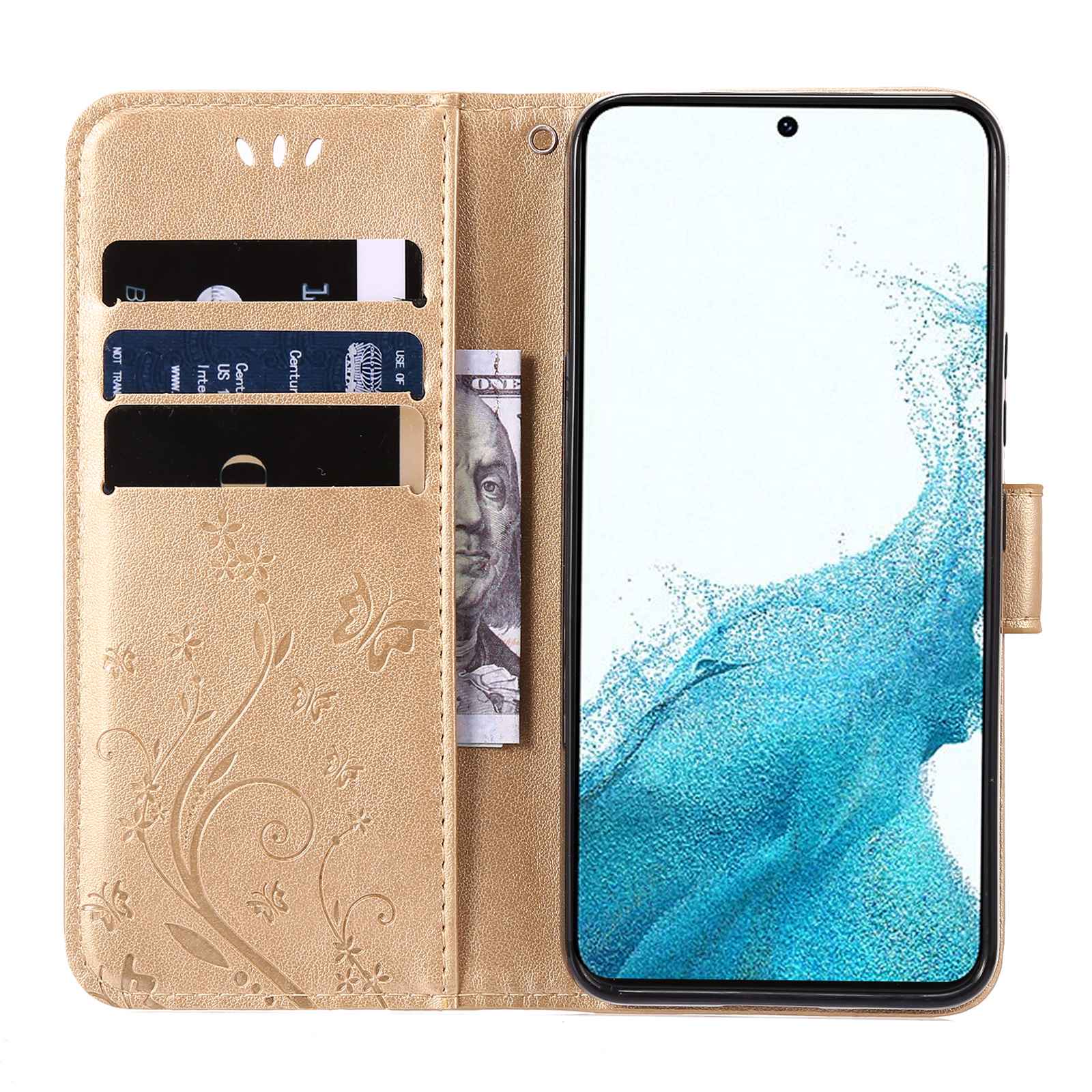 For Samsung Galaxy S22 5G Adjustable Stand Design PU Leather Phone Case Imprint Butterflies Wallet Magnetic Shell Pink
For Samsung Galaxy S22 5G Adjustable Stand Design PU Leather Phone Case Imprint Butterflies Wallet Magnetic Shell Pink