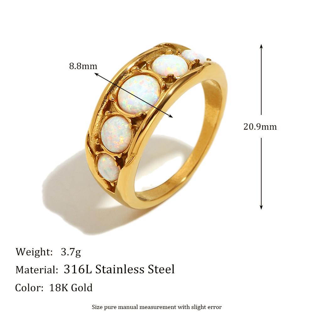 E.B.belle New Design Luxury Round Opal Stone Ring Stainless Steel PVD Plating Women Jewelry Accessories 6 золотой
E.B.belle New Design Luxury Round Opal Stone Ring Stainless Steel PVD Plating Women Jewelry Accessories 6 золотой