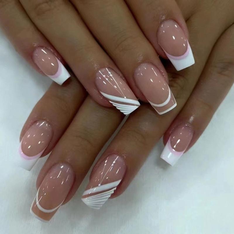 24Pcs Long Press on Nail Coffin French Fake Nail Tip Gradient Acrylic Nail Glossy False Nail for Women Girls 1
24Pcs Long Press on Nail Coffin French Fake Nail Tip Gradient Acrylic Nail Glossy False Nail for Women Girls 1