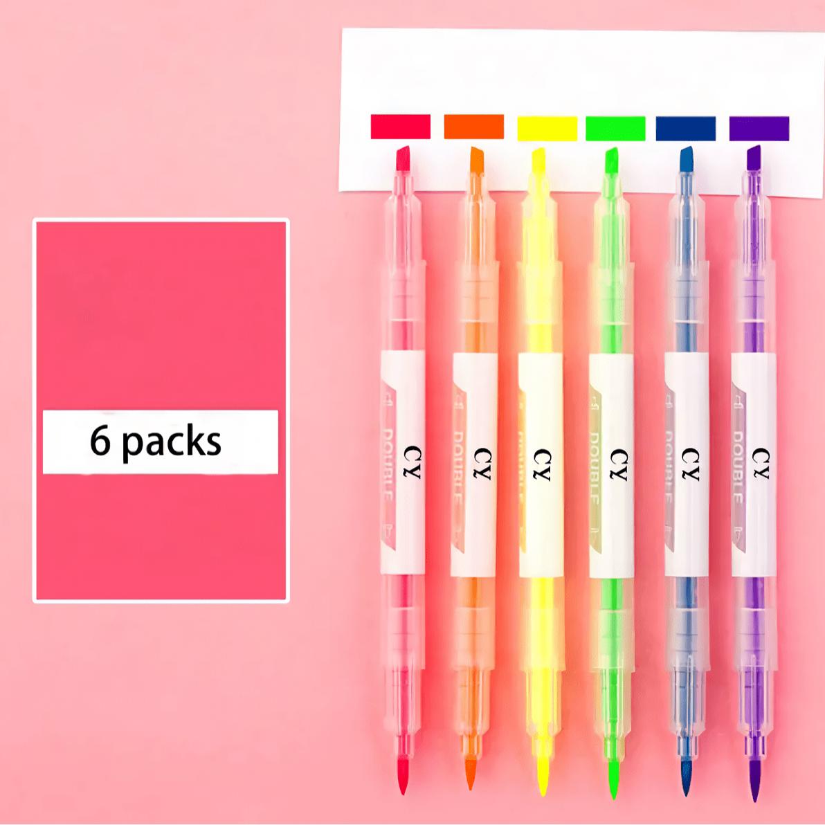 6 цветов Двусторонние маркеры-выделители, для заметок при учебе, школьные канцелярские принадлежности.
6 цветов Двусторонние маркеры-выделители, для заметок при учебе, школьные канцелярские принадлежности.