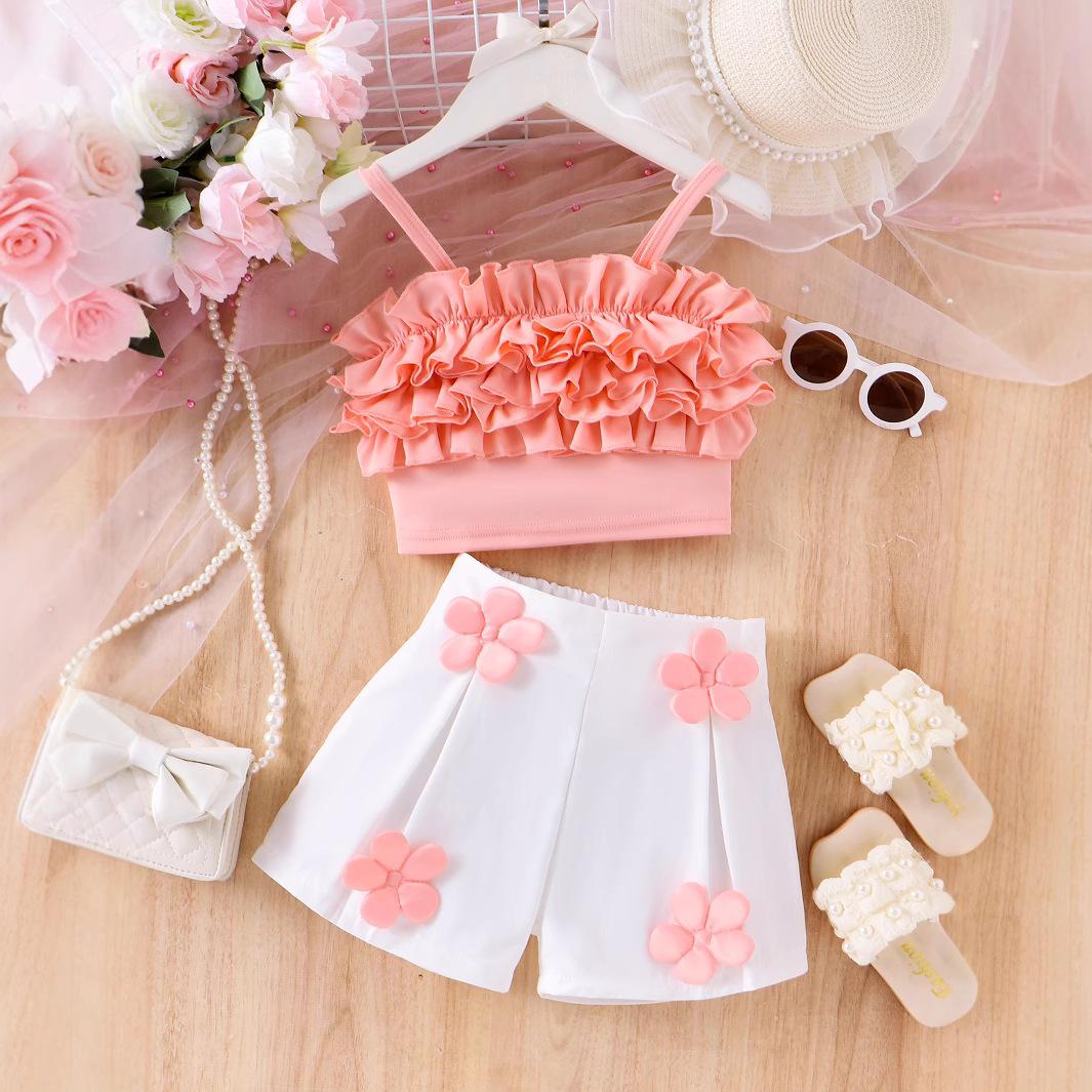 Детский модный костюм, летний повседневный кружевной топ с бретелькой через шею, цветочные шорты, костюм из двух частей 4Y
Детский модный костюм, летний повседневный кружевной топ с бретелькой через шею, цветочные шорты, костюм из двух частей 4Y
