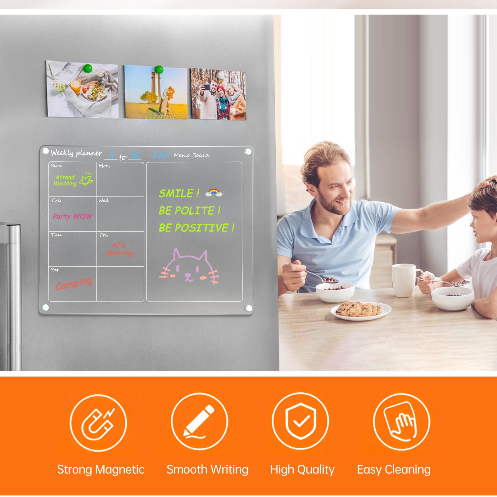 Clear Acrylic Magnetic Dry Erase Board with Monthly & Weekly Planner 16 x 12 Writing Board Fridge Reusable Planner with 10 Color Markers & Magneti
Clear Acrylic Magnetic Dry Erase Board with Monthly & Weekly Planner 16 x 12 Writing Board Fridge Reusable Planner with 10 Color Markers & Magneti