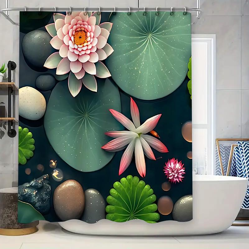 Lotus Water Lily Shower Curtain For Bathroom Decor Nature-Inspired Design Waterproof And Durable Perfect For Home And Hotel Use W60H190(CM)-1 Pcs
Lotus Water Lily Shower Curtain For Bathroom Decor Nature-Inspired Design Waterproof And Durable Perfect For Home And Hotel Use W60H190(CM)-1 Pcs