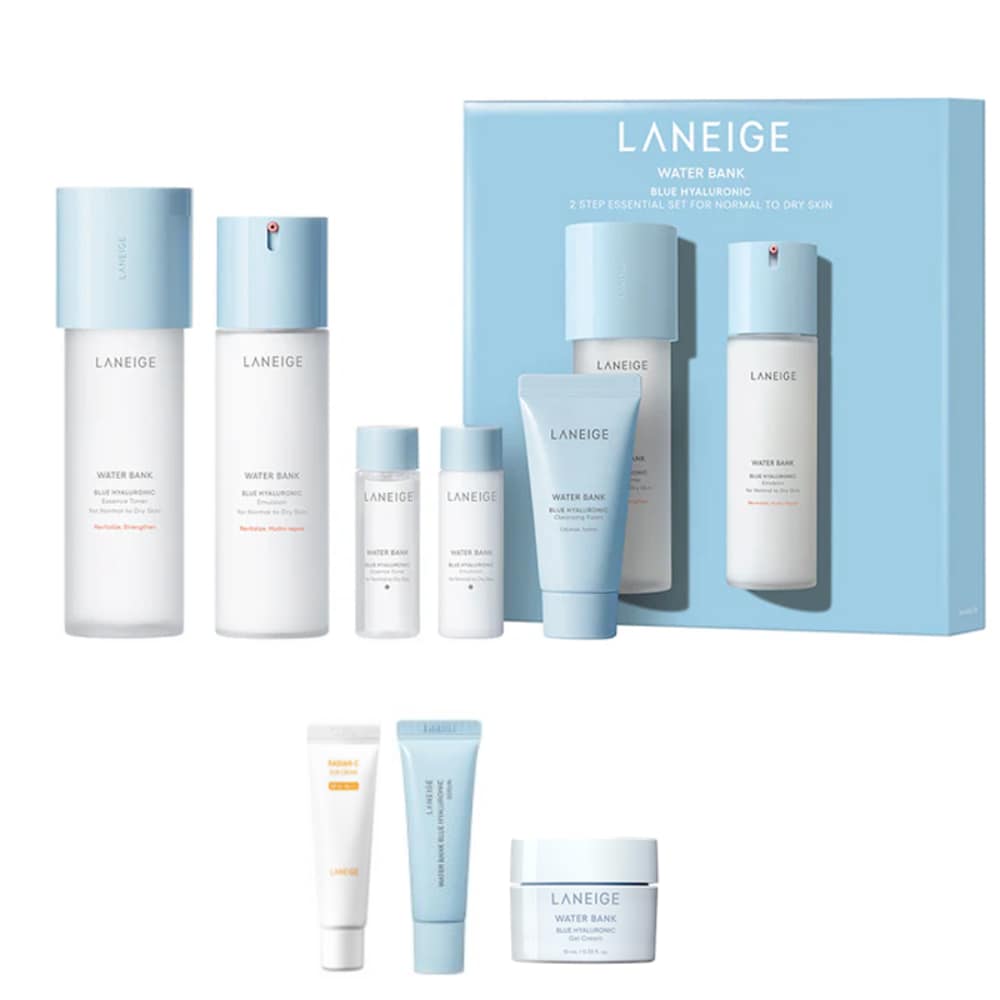 Water Bank Blue Hyaluronic 2-ступенчатый базовый уход 2 типа для нормальной и сухой кожи 160мл+120мл+(солнцезащитный крем 10 мл гель-крем 10 мл сыворотка 10 мл)
Water Bank Blue Hyaluronic 2-ступенчатый базовый уход 2 типа для нормальной и сухой кожи 160мл+120мл+(солнцезащитный крем 10 мл гель-крем 10 мл сыворотка 10 мл)