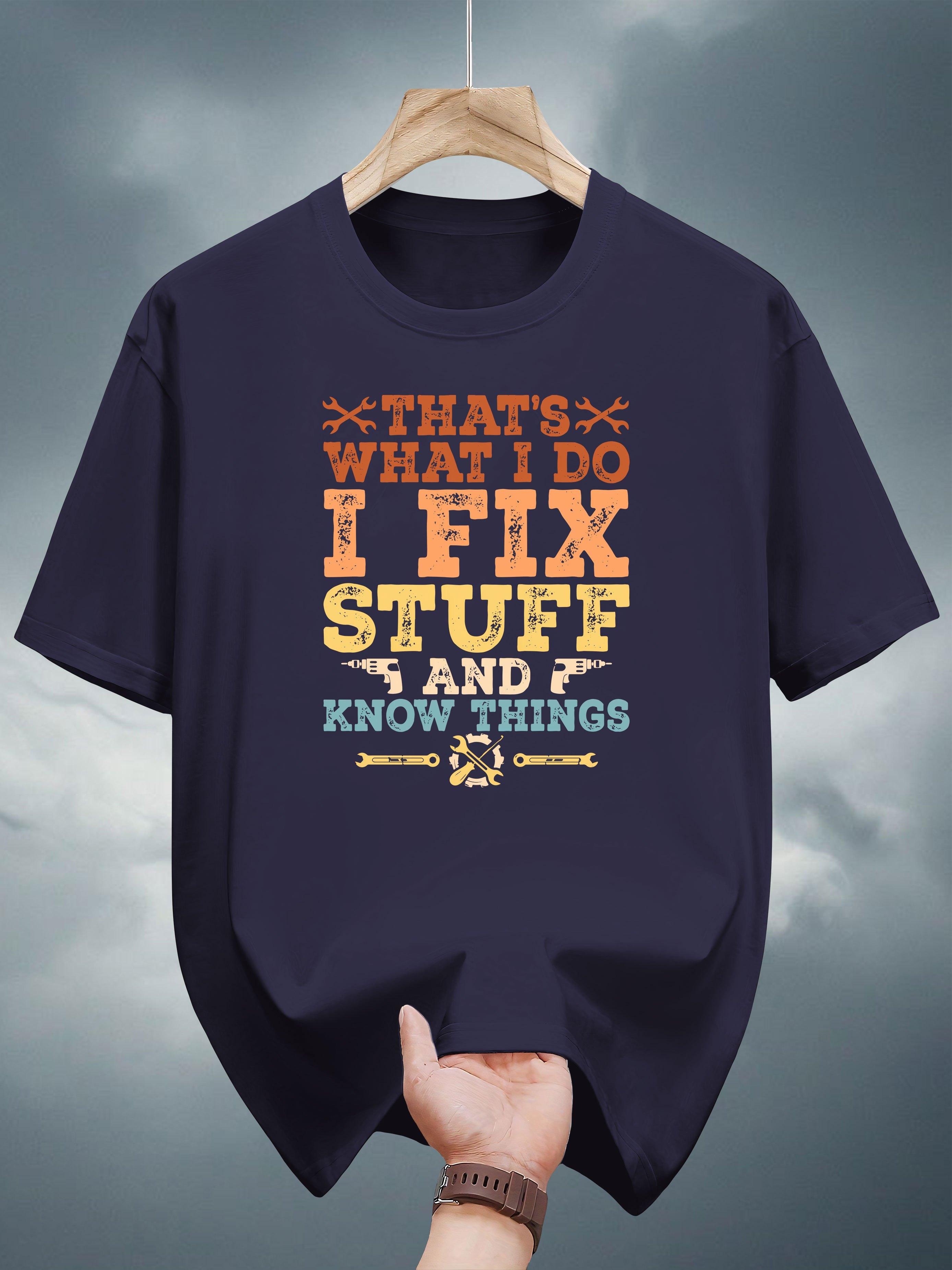 200g 100% Cotton Graphic T-shirt for Men & Women - Bold I Fix Stuff & Know Things Print with Crossed Wrenches XXL
200g 100% Cotton Graphic T-shirt for Men & Women - Bold I Fix Stuff & Know Things Print with Crossed Wrenches XXL