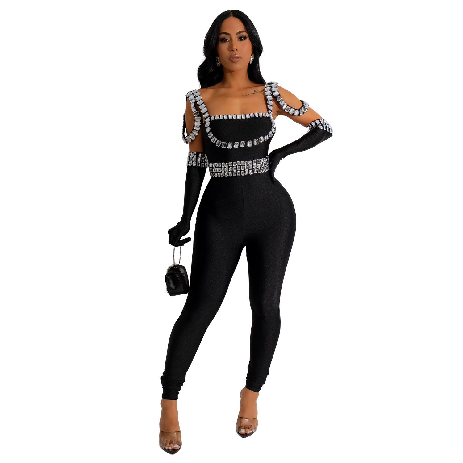 European & American Spaghetti Strap Rhinestone Jumpsuit - New Style Women s Fashion Medium
European & American Spaghetti Strap Rhinestone Jumpsuit - New Style Women s Fashion Medium
