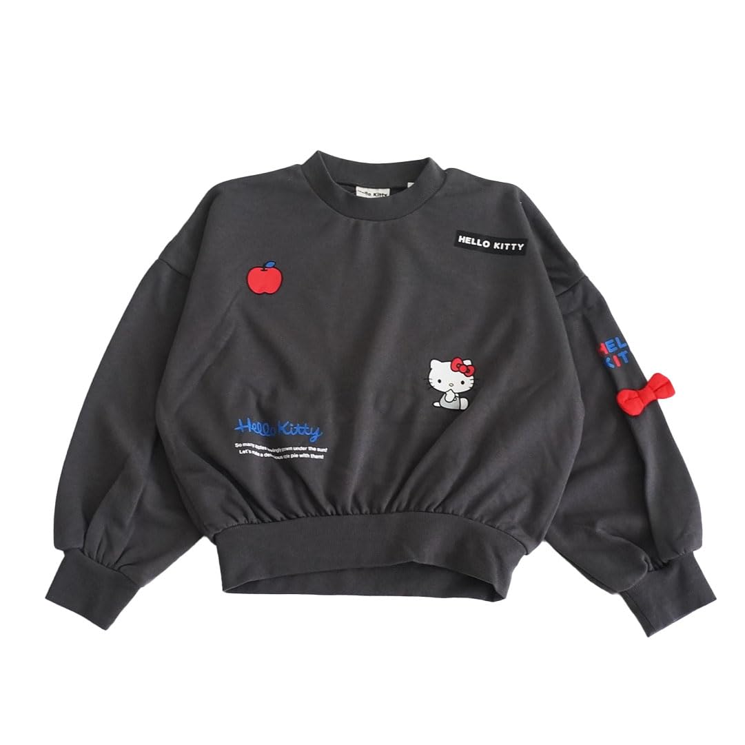 Sanrio Charcoal Sweatshirt with Hello Kitty Size 100 Girls Ribbon,
Sanrio Charcoal Sweatshirt with Hello Kitty Size 100 Girls Ribbon,