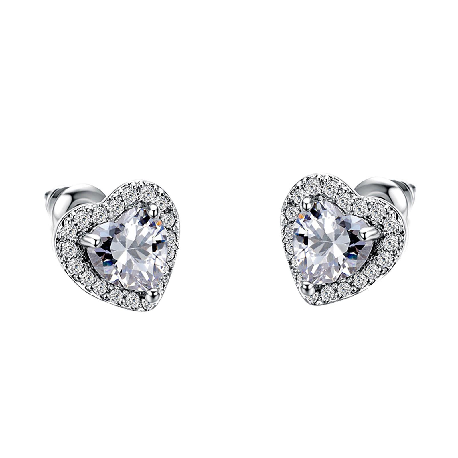Heart Shaped Stud Earrings with Cubic Zirconia Surrounding Center Stone Sterling Silver Hypoallergenic Jewelry for Women and Girls One Size белый
Heart Shaped Stud Earrings with Cubic Zirconia Surrounding Center Stone Sterling Silver Hypoallergenic Jewelry for Women and Girls One Size белый
