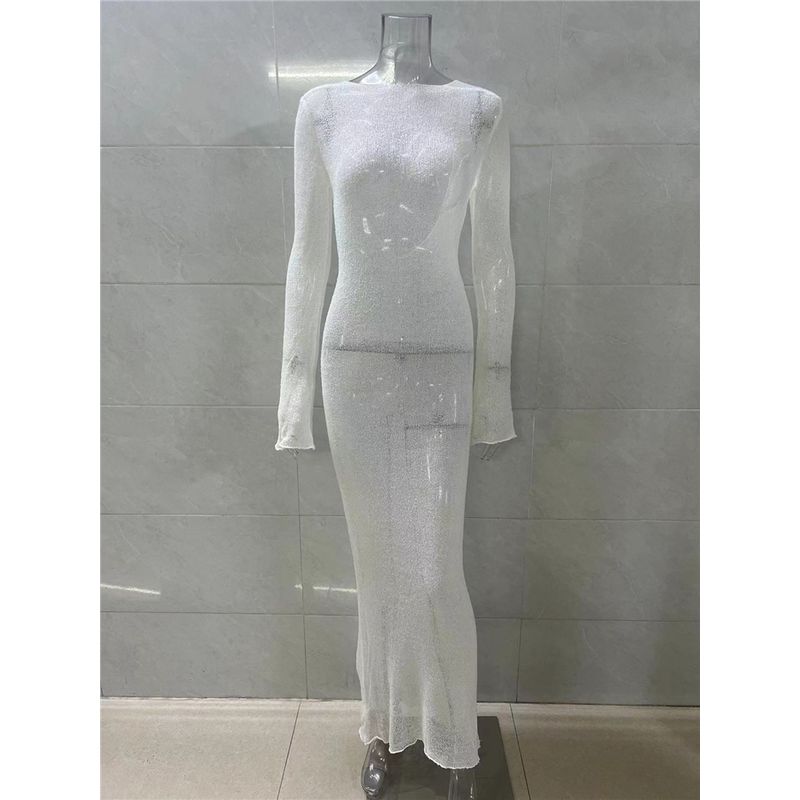 Модная сексуальная прозрачная блузка с открытой спиной, вязаное платье с длинными рукавами, длинное платье, сексуальное вязаное платье-смок White S
Модная сексуальная прозрачная блузка с открытой спиной, вязаное платье с длинными рукавами, длинное платье, сексуальное вязаное платье-смок White S
