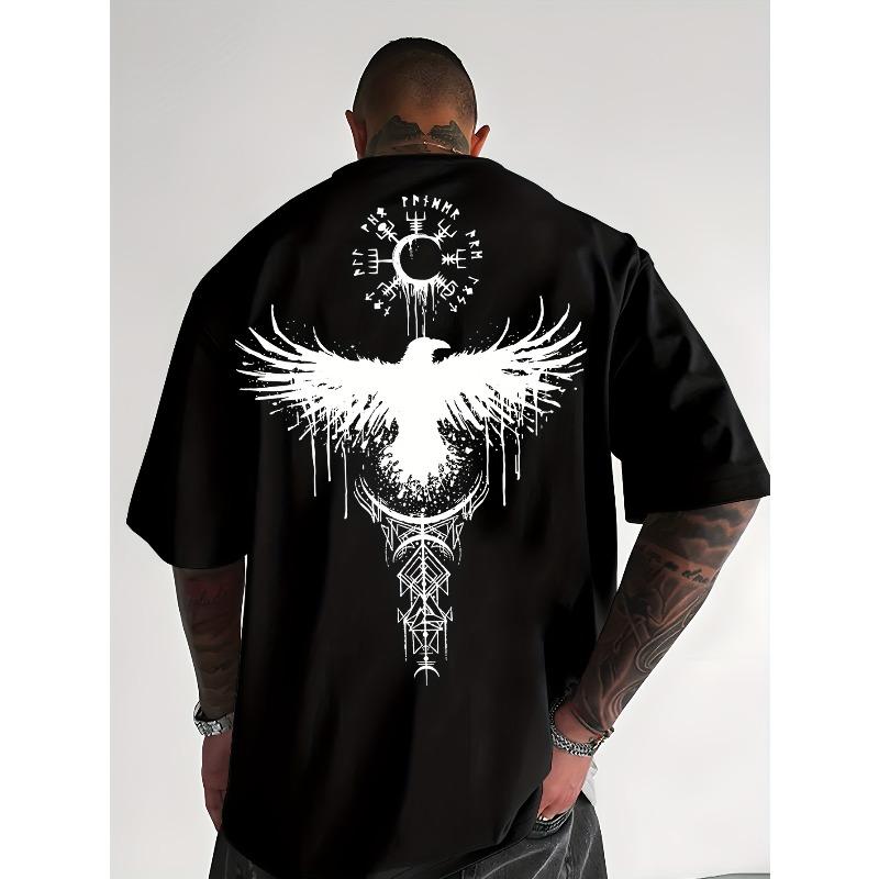 Crow Totem Print T-Shirt, Loose Fit T-Shirt, Comfortable and Breathable, Summer Outdoor, Casual Wear, Streetwear, Youth Street T-Shirt S чёрный
Crow Totem Print T-Shirt, Loose Fit T-Shirt, Comfortable and Breathable, Summer Outdoor, Casual Wear, Streetwear, Youth Street T-Shirt S чёрный