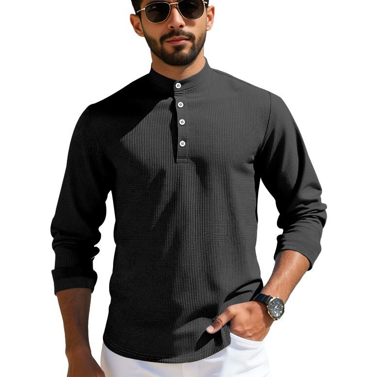 Fashion summer medium-sleeved polo shirt waffle casual business loose stand-up collar button polo suit men XXXL чорний
Fashion summer medium-sleeved polo shirt waffle casual business loose stand-up collar button polo suit men XXXL чорний