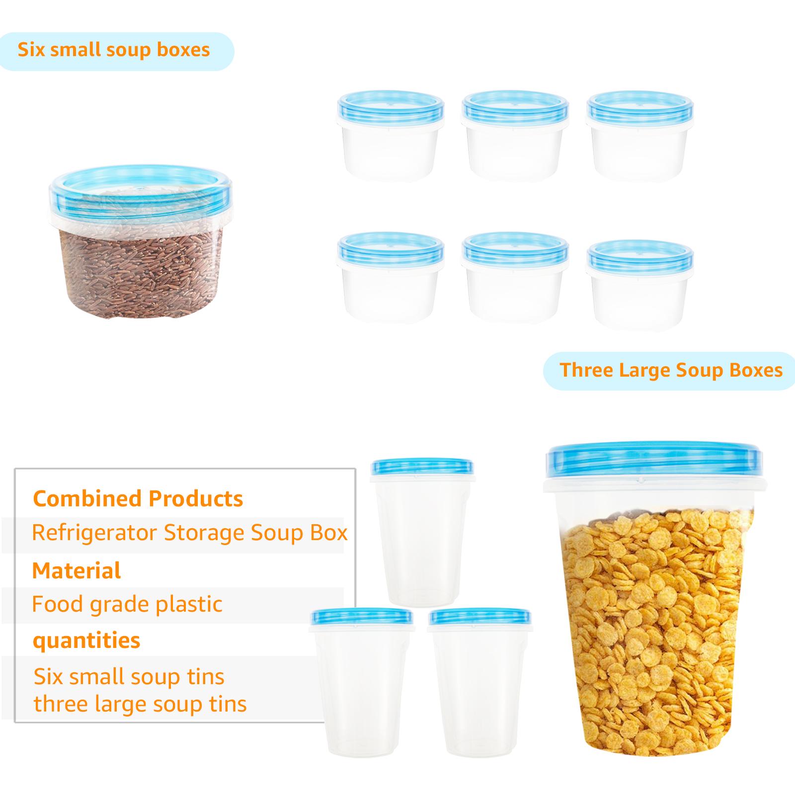 9Pcs Plastic Freezer Food Container with Twist Top Lid Stackable Refrigerator Leftover Packing Box for Overnight Oat Stew Snack
9Pcs Plastic Freezer Food Container with Twist Top Lid Stackable Refrigerator Leftover Packing Box for Overnight Oat Stew Snack