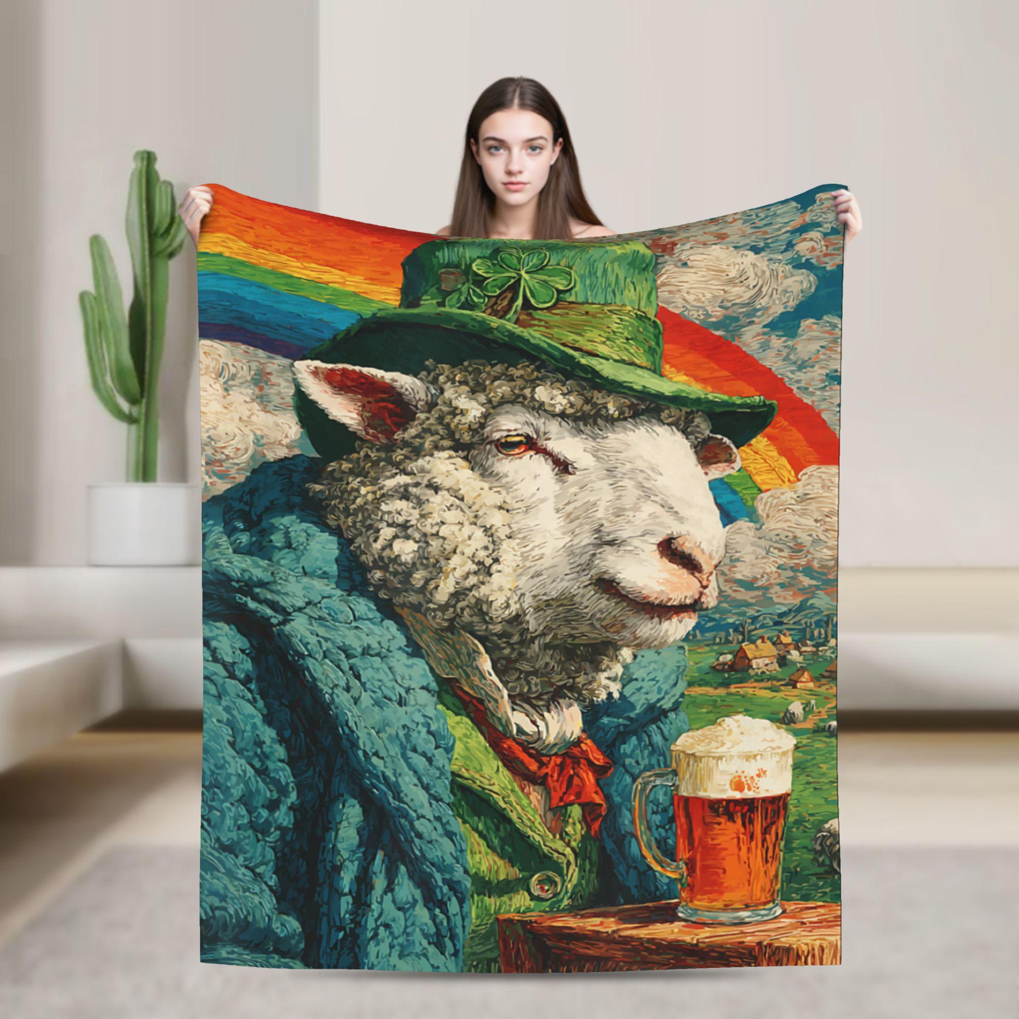 Retro Irish Sheep Drinking Beer St Patricks Day Plush Blanket Boy Girl Flannel Bedding Throws For Couch Bed Soft 75x100cm (30x40inch)
Retro Irish Sheep Drinking Beer St Patricks Day Plush Blanket Boy Girl Flannel Bedding Throws For Couch Bed Soft 75x100cm (30x40inch)