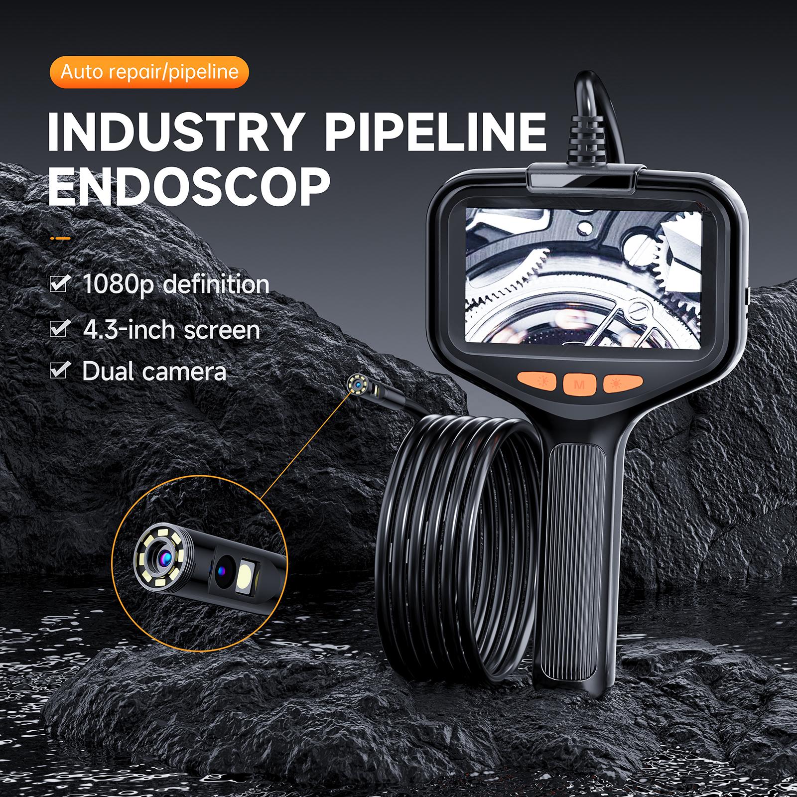 P200 5m Hard Wire 4.3-inch Screen Hand-Held Industrial Endoscope 8mm Dual Lens Borescope Inspection Camera Type A
P200 5m Hard Wire 4.3-inch Screen Hand-Held Industrial Endoscope 8mm Dual Lens Borescope Inspection Camera Type A