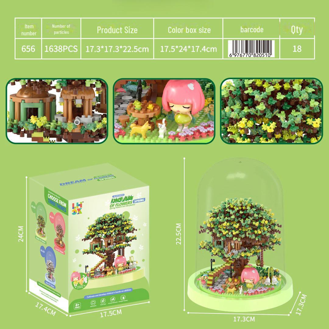 Мини-набор строительных блоков из 609 деталей: Набор для самостоятельного изготовления железнодорожной станции «Цветущая сакура» и романтического домика на дереве для взрослых
Мини-набор строительных блоков из 609 деталей: Набор для самостоятельного изготовления железнодорожной станции «Цветущая сакура» и романтического домика на дереве для взрослых