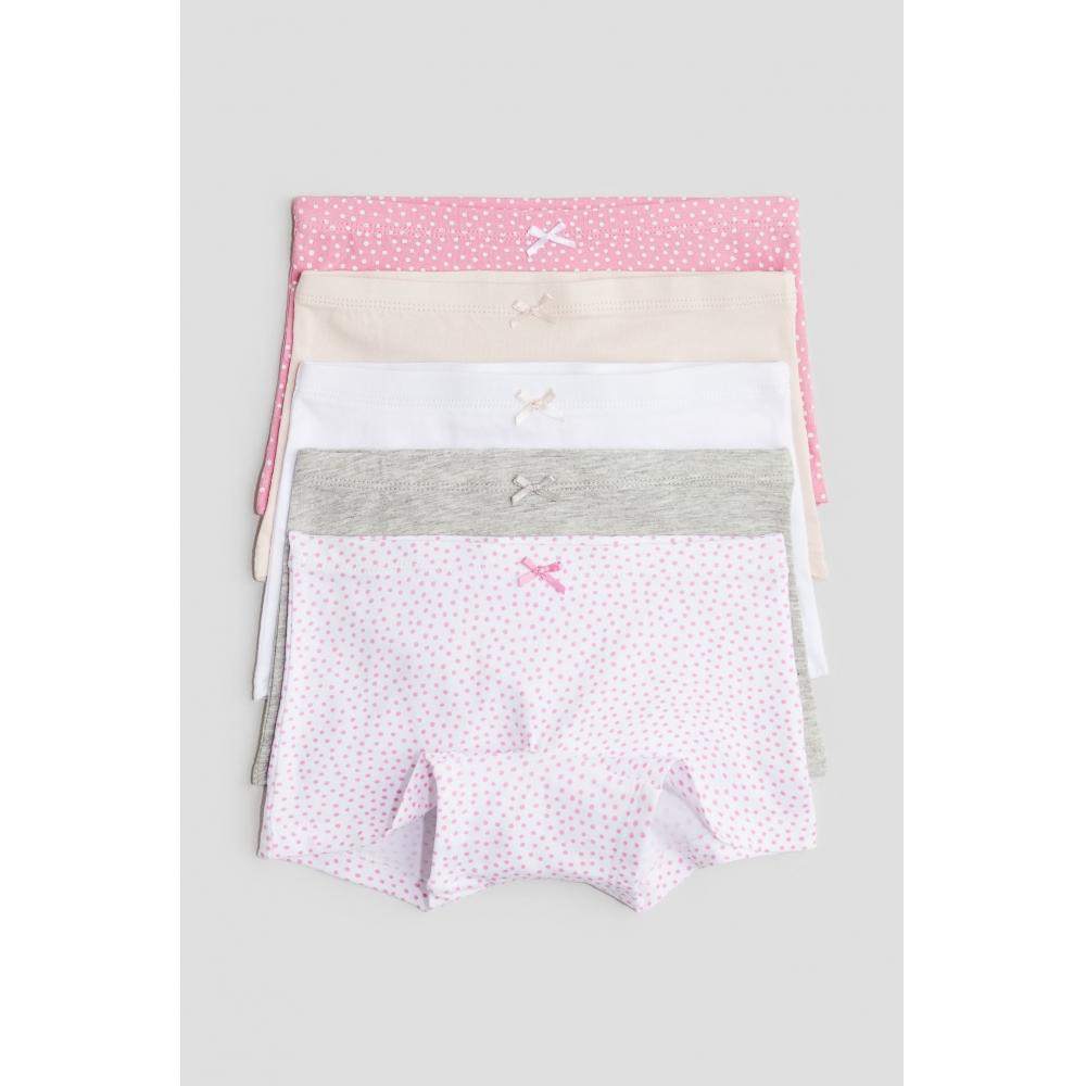 Комплект из 5 трусов-боксеров HM, розовый горошек
Комплект из 5 трусов-боксеров HM, розовый горошек