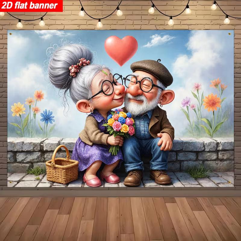 2D Flat Elderly Couple Floral Backdrop, Romantic Valentine s Party Background 47.2x31.5inch/120*80cm
2D Flat Elderly Couple Floral Backdrop, Romantic Valentine s Party Background 47.2x31.5inch/120*80cm