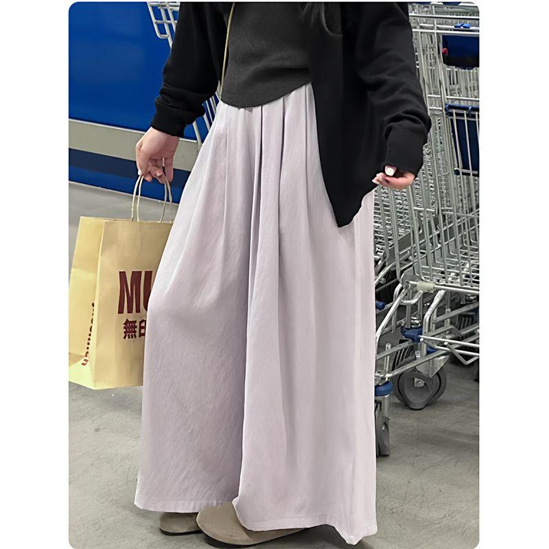 Han Ting s New Spring Collection: Purple Cotton-Linen Skirt Pants, Plus-Size Ice Silk Linen Wide-Leg Skirt Pants, Spring Cropped Casual Pants Purple M
Han Ting s New Spring Collection: Purple Cotton-Linen Skirt Pants, Plus-Size Ice Silk Linen Wide-Leg Skirt Pants, Spring Cropped Casual Pants Purple M