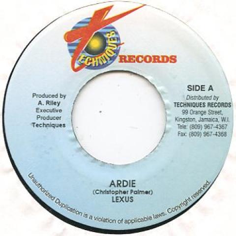 7inch Record LEXXUS - Ardie Techniques 2002 Jamaica Reggae, Ska & Dub
7inch Record LEXXUS - Ardie Techniques 2002 Jamaica Reggae, Ska & Dub