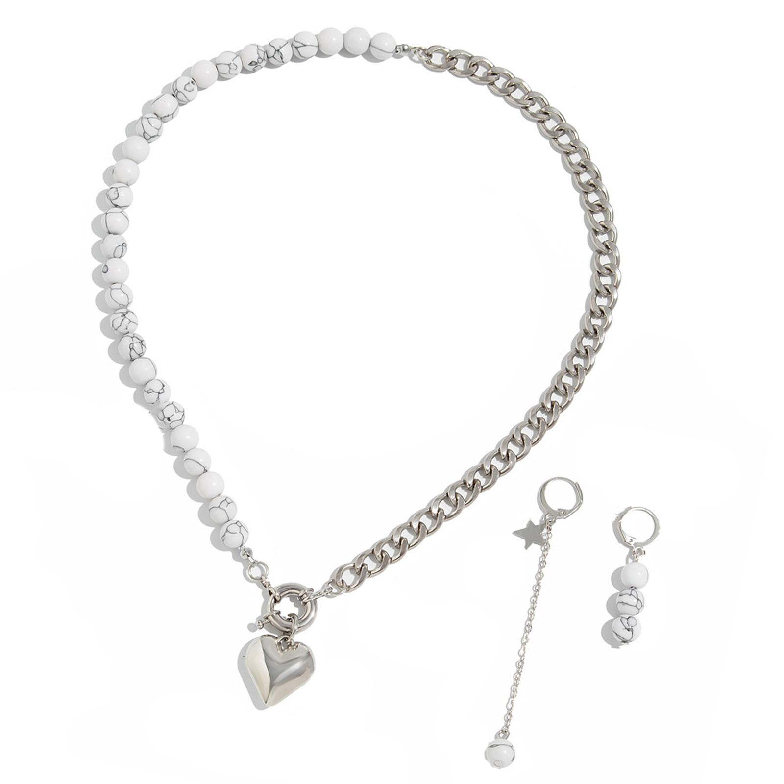 Asymmetrical Heart Pendant Earrings and Necklace Vintage Pearls Choker Necklace and Earrings Set Bohemian Neck Jewelry
Asymmetrical Heart Pendant Earrings and Necklace Vintage Pearls Choker Necklace and Earrings Set Bohemian Neck Jewelry