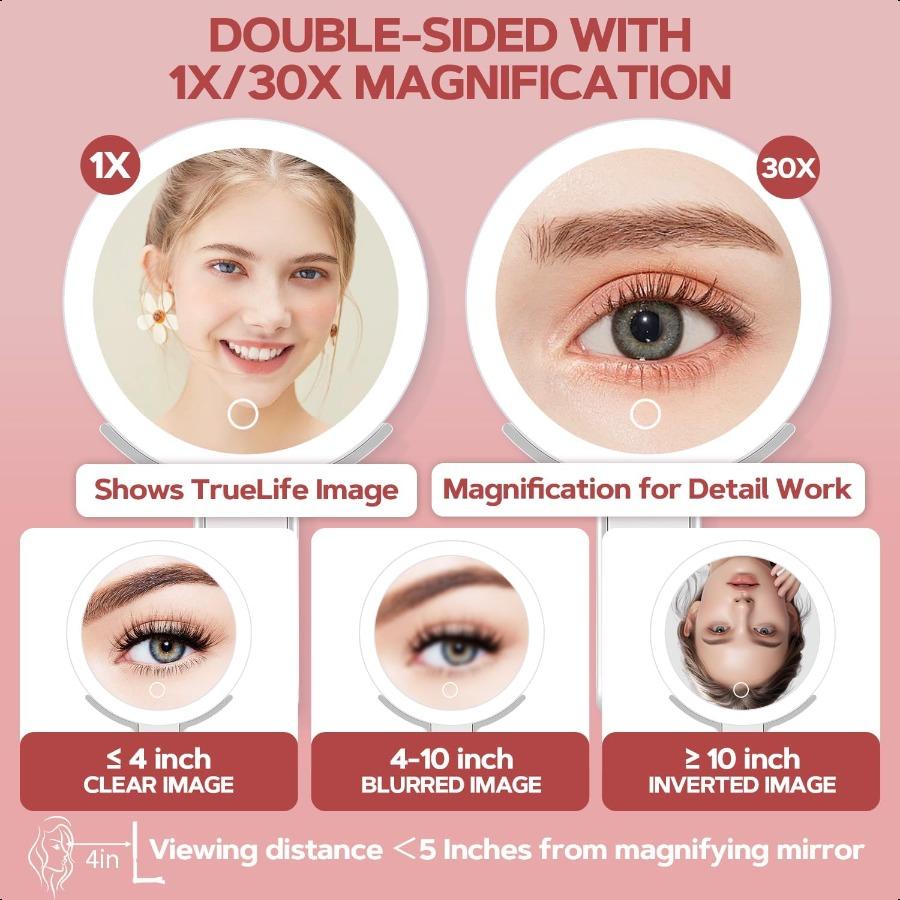 Зеркало для макияжа с подсветкой 30-кратное увеличительное зеркало с подсветкой и регулируемой яркостью Подвесное и ручное зеркало с ручкой Портативное United States
Зеркало для макияжа с подсветкой 30-кратное увеличительное зеркало с подсветкой и регулируемой яркостью Подвесное и ручное зеркало с ручкой Портативное United States