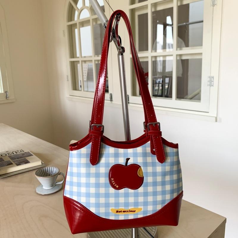 Underarm bag women s new trendy fashion college style plaid apple tote bag large capacity bag красный
Underarm bag women s new trendy fashion college style plaid apple tote bag large capacity bag красный